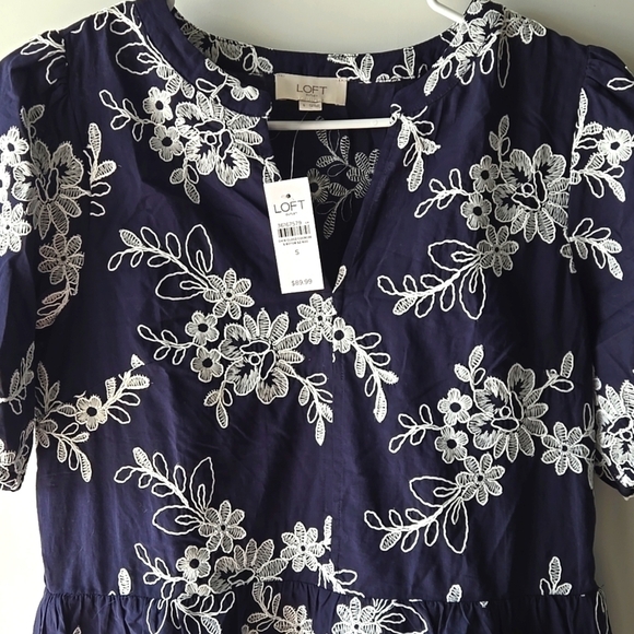 Loft Floral Embroidered Dress - Picture 2 of 9